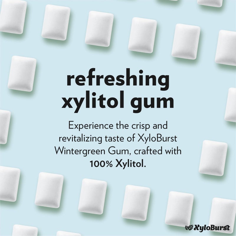 XyloBurst Gum | Xylitol Chewing Gum | Sugar Free, Gluten Free, Keto Friendly | Aspartame Free Gum For Oral Health | Wintergreen | 100-Count Jar - Image 2
